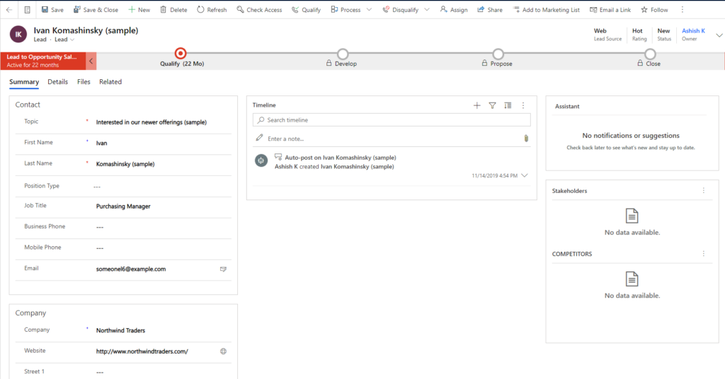 lead-sample - enCloud9 | Dynamics 365 Consultants