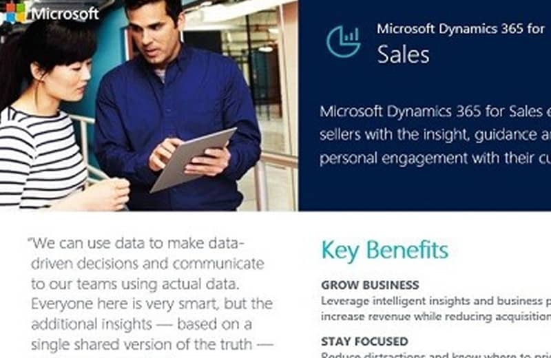 Dynamics 365 for Sales Datasheet