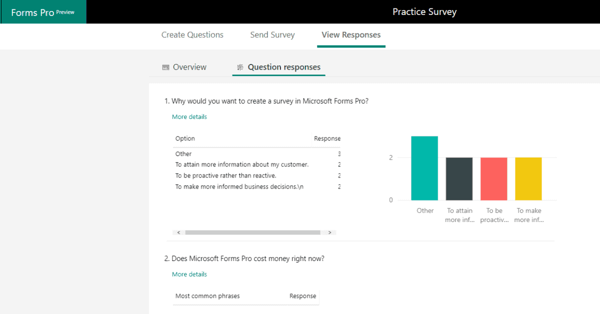 Viewing question responses | Microsoft Forms Pro | enCloud9 Social CRM Consultants