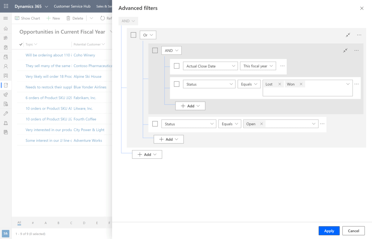 filtering | Dynamics 365 | encloud9