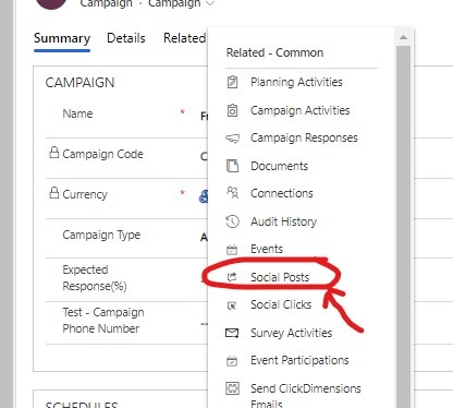 Campaign integration | Dynamics 365 | ClickDimensions Social Media Marketing | encloud9