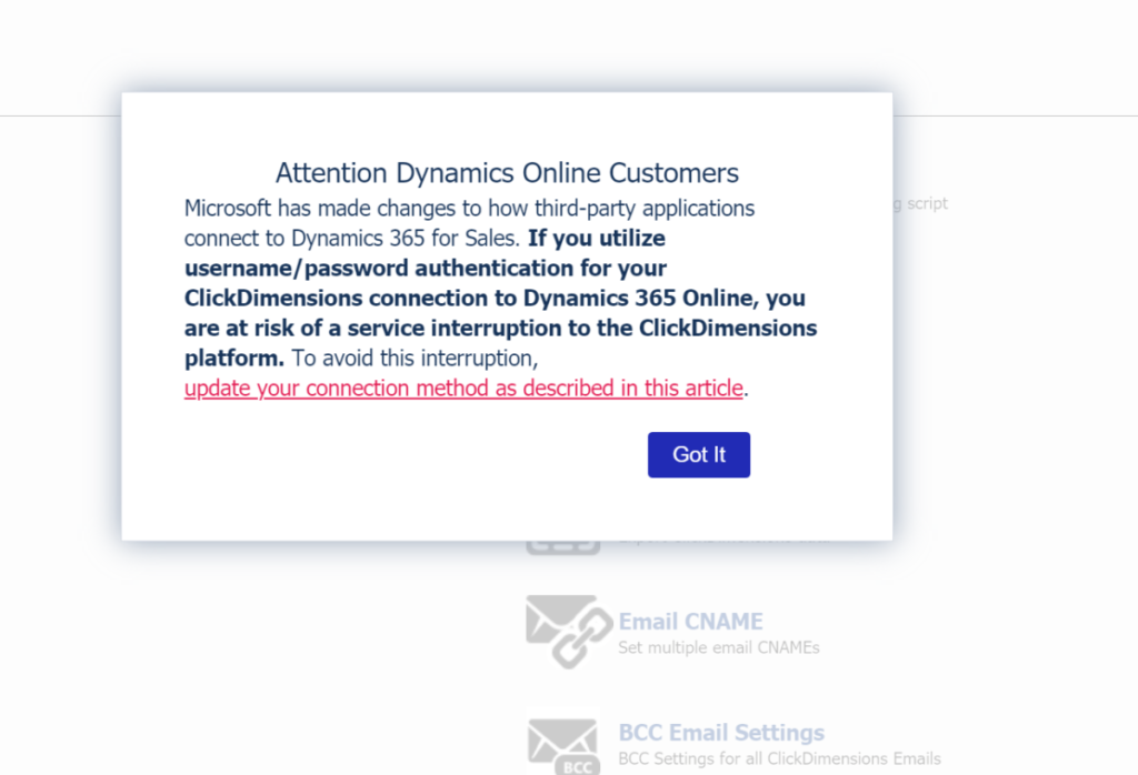 ClickDImensions Authentication