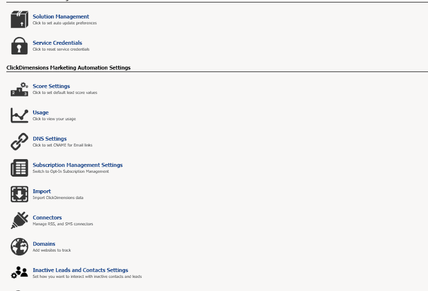 ClickDimensions-settings - enCloud9 | Dynamics 365 Consultants About ClickDimensions | enCloud9 | ClickDimensions Settings