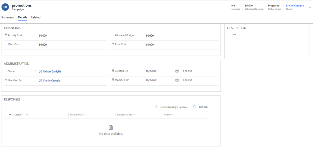 Financials-campaigns - enCloud9 | Dynamics 365 Consultants