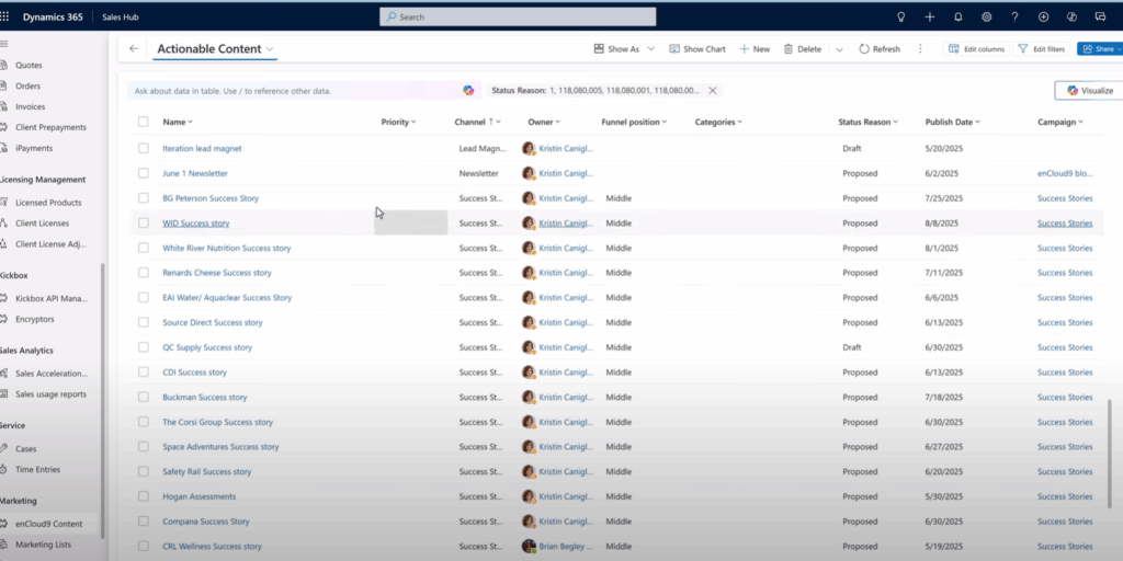 Dynamics 365 Content Management